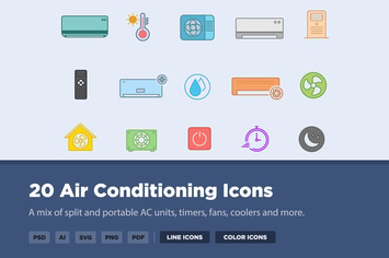20 Air Conditioning & Fan Icons