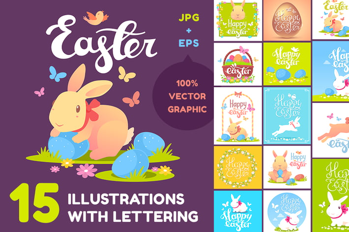 Happy Easter illustrations