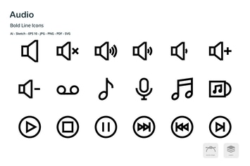 Audio Mini Bold Line Vector Icons