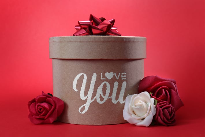 Romantic gift mockup