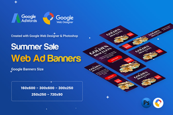 Jewelry Golden Banners Ad - GWD & PSD