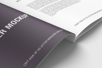 Close up US Letter  Magazine Mockup