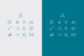 gold digger icons vector set
