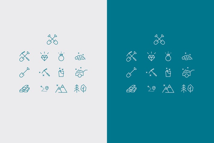 gold digger icons vector set