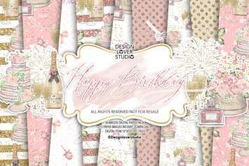 Happy Birthday digital paper pack