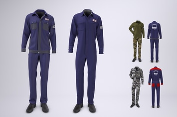 Mechanic Uniform with Jacket and Coveralls Mock-up