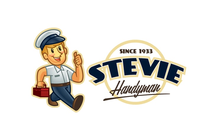 Retro Cartoon Handyman Mascot Logo