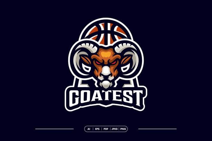 Goat Basketball Team Logo Template