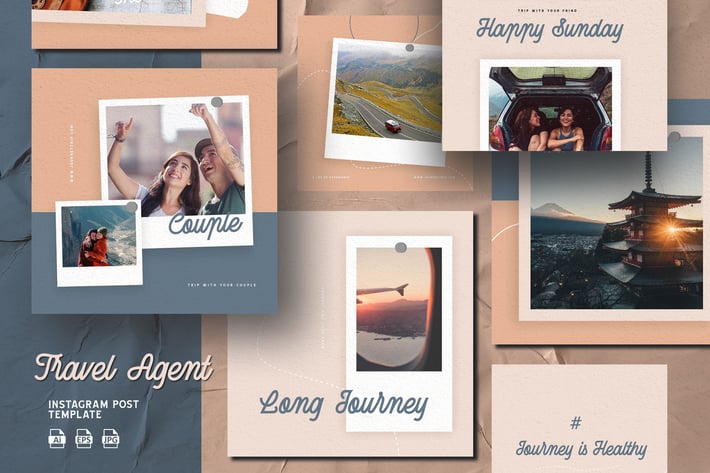 Modern Soft Color Travel Agent-Instagram Template
