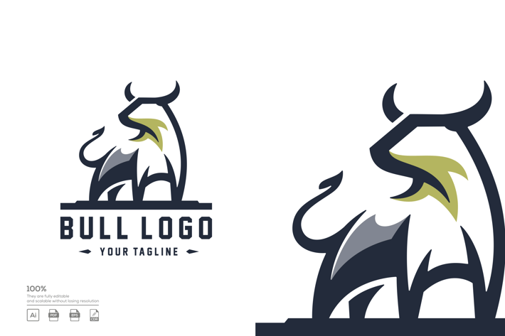 Bull logo design vector