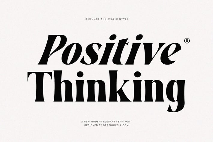 Positive Thinking Family Serif Font Text
