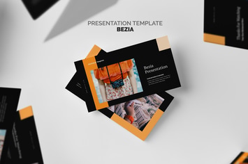 Bezia : Orange Color Tone Pitch Deck Keynote