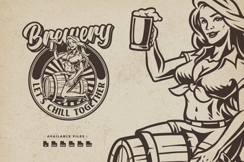 Sexy Brewery Vintage Badge Logo