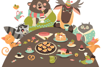 Cute animals celebrating holidays
