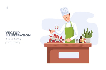 Cooking - Vector Illustration 