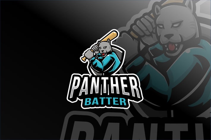Panther Batter Esport Logo Template
