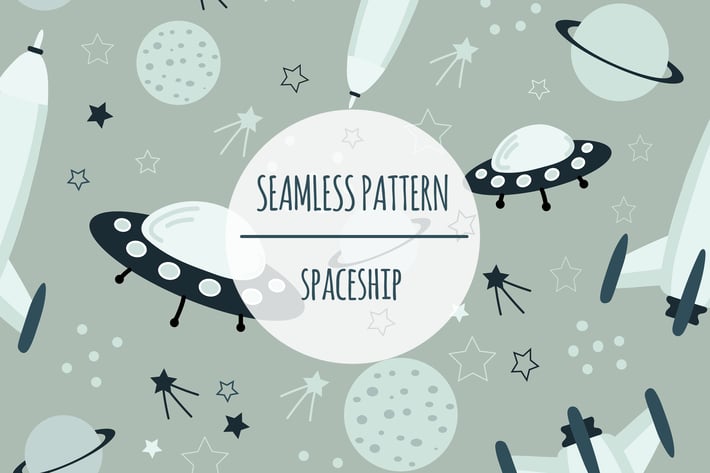 Spaceship – Seamless Pattern