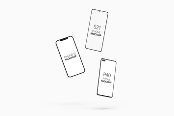P40 Phone S21 Phone & iPhone 12 Mockup