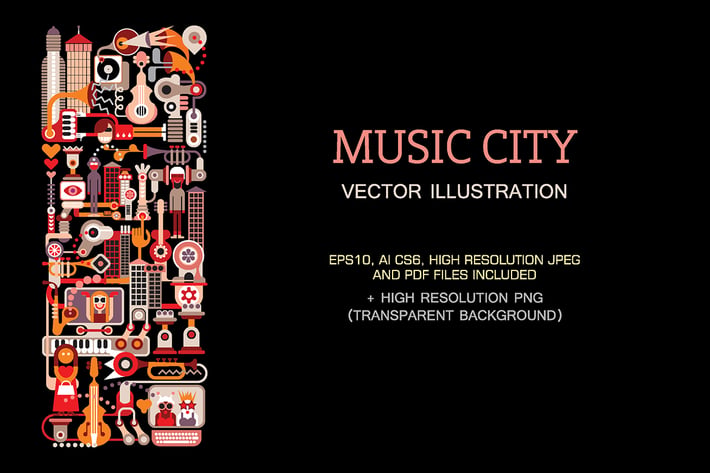 Music City vector illustration