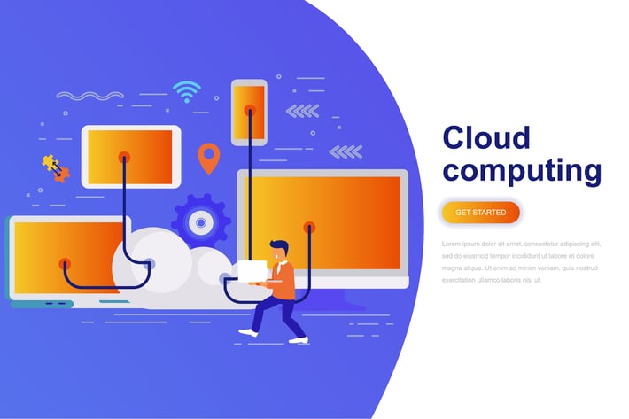 Cloud Computing Modern Flat Concept