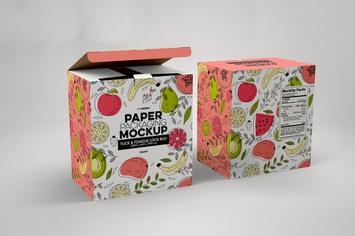 Paper Box Tuck & Tongue Lock Mockup