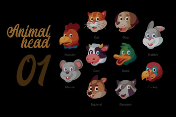 Animal Heads - Illustration Sets