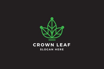 Crown Leaf Logo Template