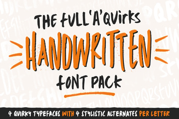 The Full’A’Quirks Handwritten Font Pack