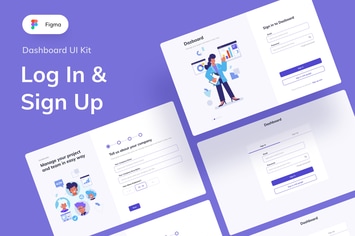 Dashboard Log In or Sign Up UI Kit