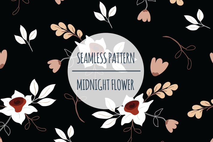 Midnight Flower – Seamless Pattern