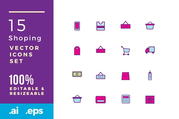 15 shopping vector icon