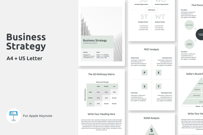 A4 Business Strategy Keynote Template