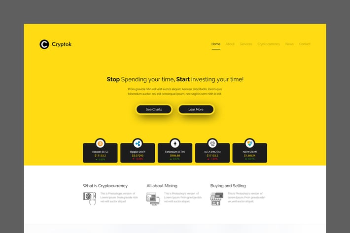 Cryptox - Cryptocurrency PSD Template