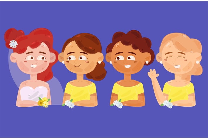 Bridesmaid with Bride Illustration