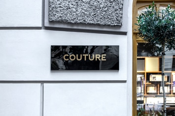 Outdoor Golden Logo Sign Mockup