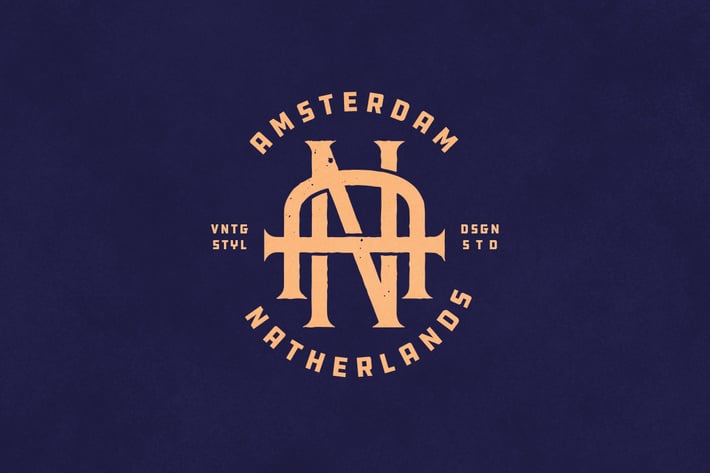 AN Vintage Monogram Logo