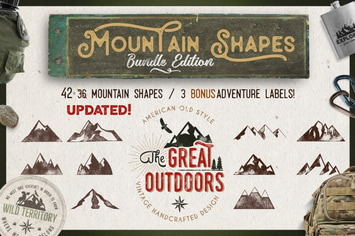 Mountain Shapes Bundle & Vintage Labels