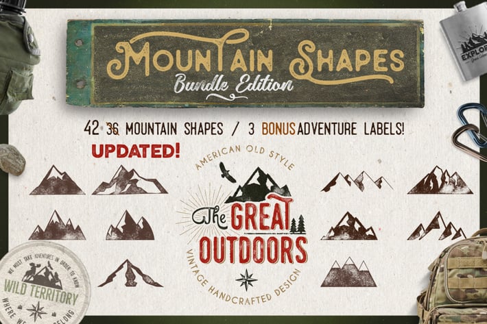 Mountain Shapes Bundle & Vintage Labels