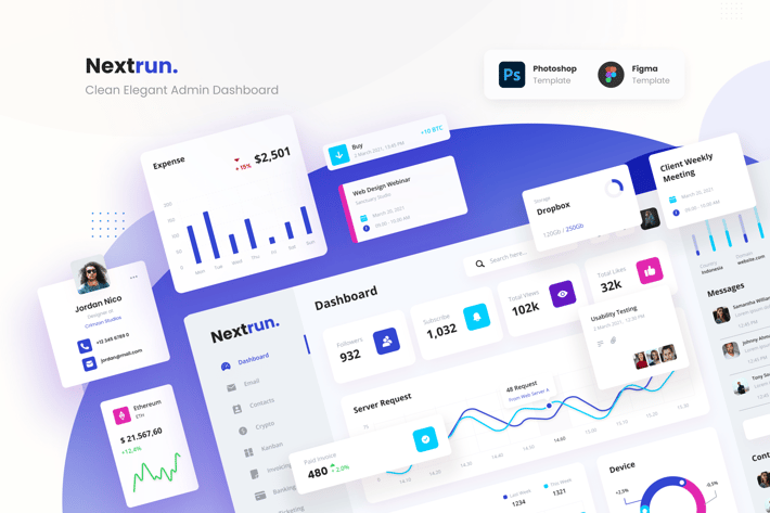 Nextrun - Neat Clean and Elegant Admin Dashboard