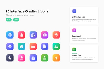 Interface Gradient Icons