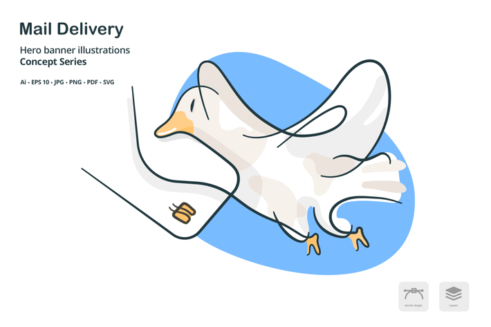Mail Delivery Vector Illustration
