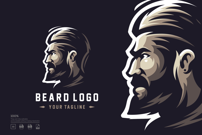 Beard Logo design Vector