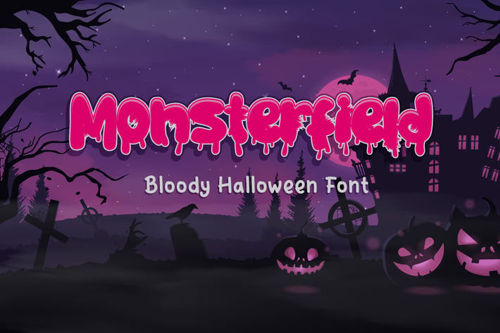 Monsterfield - Bloody Scary Halloween Font