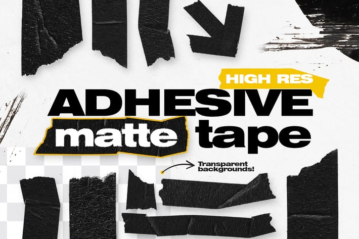 High Res Adhesive Matte Tape Objects