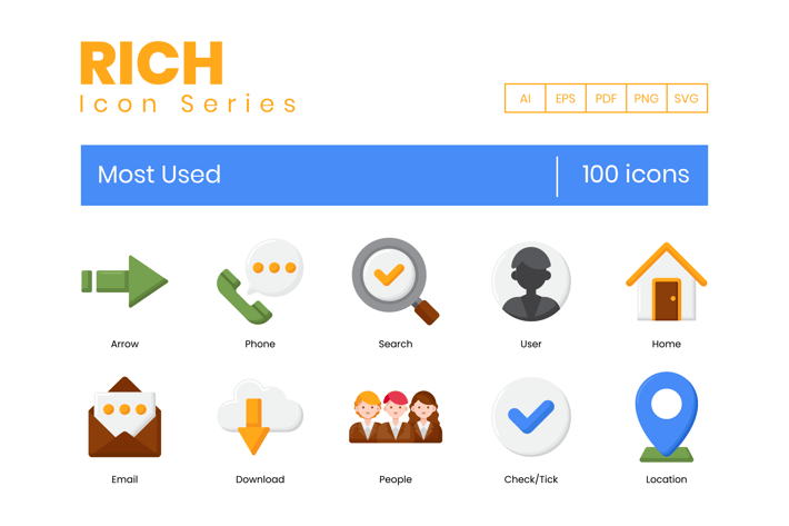 100 Most Used Icons