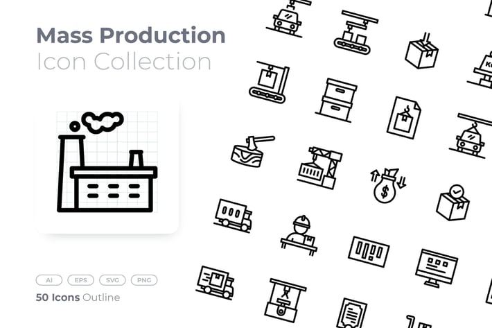 Mass Production Outline Icon