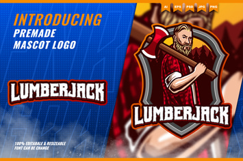 Muscle Lumberjack - Mascot Esport Logo Template