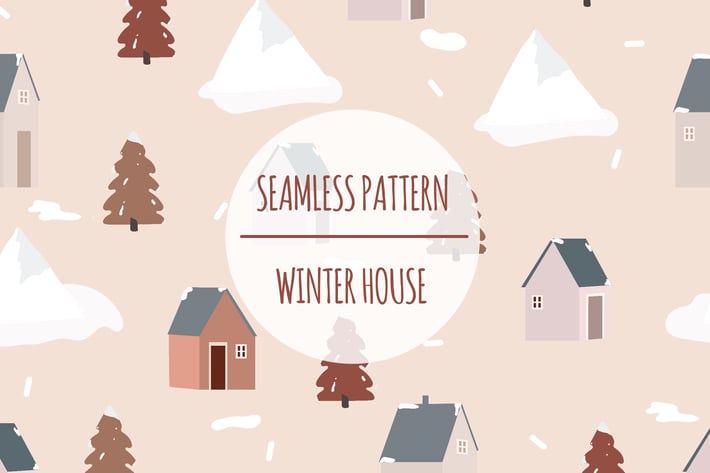 Winter House – Seamless Pattern