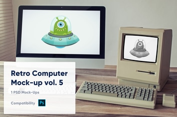 1 Retro Computer Mockup vol. 5