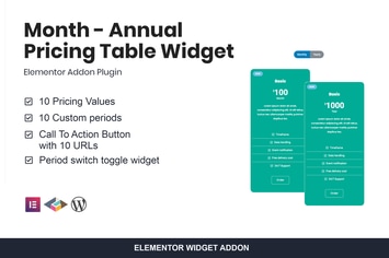 Month - Annual Pricing Table Widget For Elementor